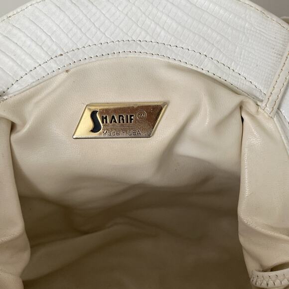 SHARIF Bag Handbag Purse Shoulder Snake Print White Crossbody White Coin Purse - Picture 11 of 15